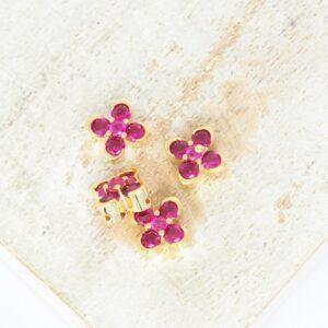 8.5 mm Stillwater Petals charm Fuchsia Gold-colored x 4 pc(s)