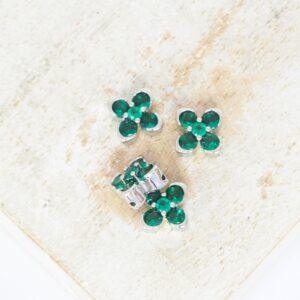 8.5 mm Stillwater Petals charm Emerald Platinum-colored x 4 pc(s)