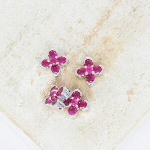 8.5 mm Stillwater Petals charm Fuchsia Platinum-colored x 4 pc(s)