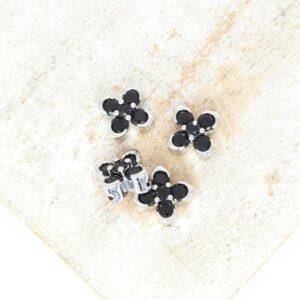 8.5 mm Stillwater Petals charm Jet Platinum-colored x 4 pc(s)