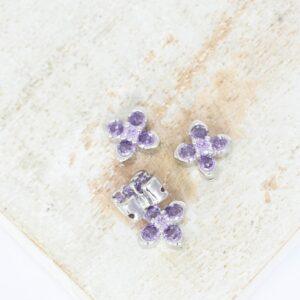 8.5 mm Stillwater Petals charm Violet Platinum-colored x 4 pc(s)