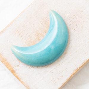 14x35 mm Crescent Beadingschool Art Cabochon Ocean Breeze on light clay x 1 pc(s)