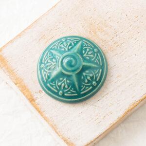 26 mm Kim's Dream Beadingschool Art Cabochon Deep Sea on light clay x 1 pc(s)