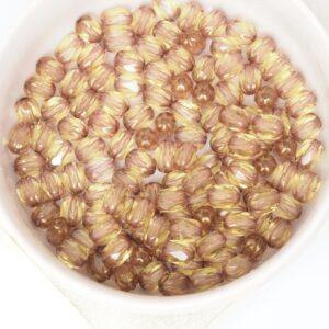 4x6 mm Fire-polished beads Yellow Bronze x 30 pc(s)