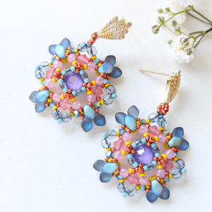 REEF BLOOM earrings beading tutorial by Zuzi Hake