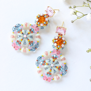 LAGOON GLOW earrings beading tutorial by Zuzi Hake