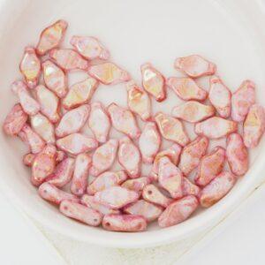 6x10 mm Horizontal Cradle bead Luster Opaque Topaz Pink x 50 pc(s)