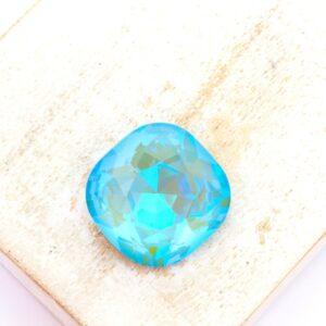 18 mm cushion cut glass cabochon  Aquamarine Shine x 1 pc(s)