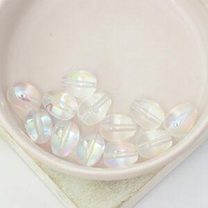 8x11 mm Glass drops Crystal AB x 12 pc(s)