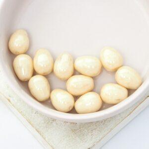 8x11 mm Glass drops Chalk White Champagne Luster x 12 pc(s)