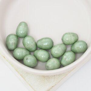8x11 mm Glass drops Chalk White Teal Luster x 12 pc(s)