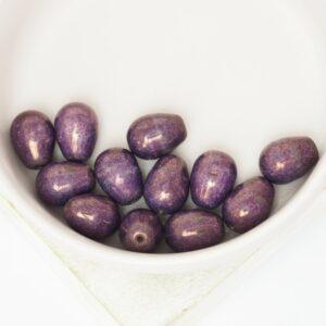 8x11 mm Glass drops Chalk White Lila Vega Luster x 12 pc(s)