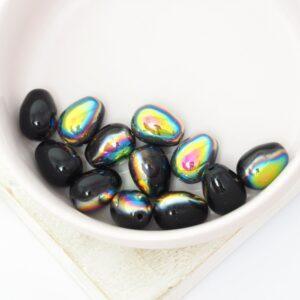 8x11 mm Glass drops Jet Vitrail x 12 pc(s)