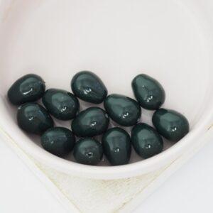 8x11 mm Glass drops Dark Green x 12 pc(s)
