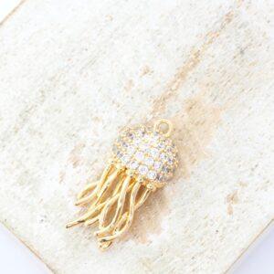 10.5x23 mm Jellyfish Charm Gold-colored x 1 pc(s)