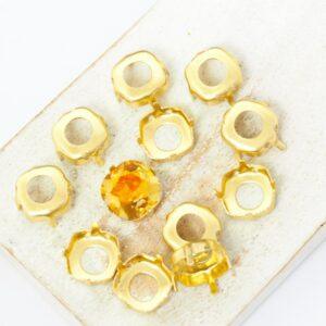 10 mm  Claw for Cushion Cut Cabochon Gold-colored x 12 pc(s)