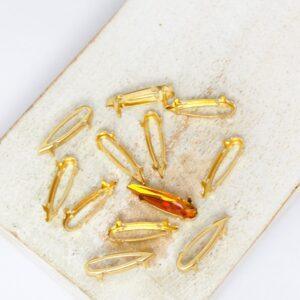 4x15 mm Claw for Raindrop cabochon Gold-colored x 12 pc(s)