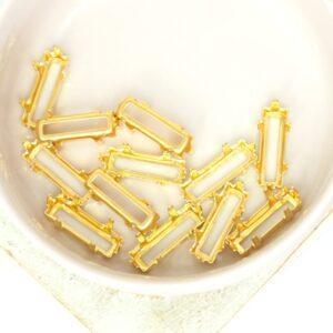 5x15 mm Claw for Princess Baguette Cabochon Gold-colored x 12 pc(s)
