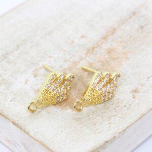 8x14 mm Shiny Shell Earstud Gold-colored x 2 pc(s)