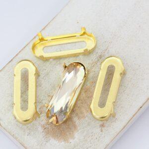 9x27 mm Claw for Baguette cabochon Gold-colored x 4 pc(s)