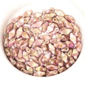 6x10 mm Horizontal Cradle bead Luster - Opaque RoseGold Topaz x 50 pc(s)