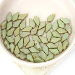 5x9 mm 2-hole Kite beads Green Turquoise Lumi x 10 g