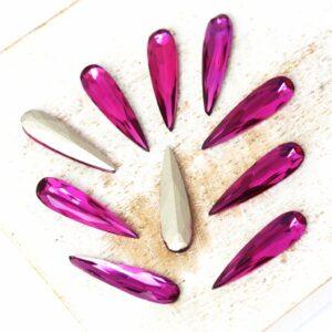 4x15 mm Aurora Fancy Raindrop cabochon Fuchsia x 10 pc(s)