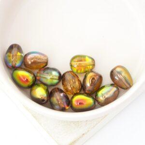 8x11 mm Glass drops Crystal Magic Green x 12 pc(s)