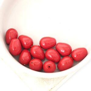 8x11 mm Glass drop Dark Coral x 12 pc(s)