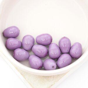 8x11 mm Glass drop Hollyhock Purple x 12 pc(s)