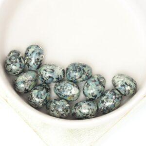8x11 mm Glass drop Jet Picasso x 12 pc(s)