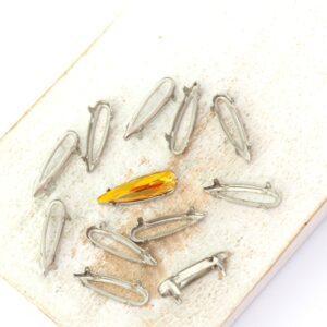 4x15 Claw for Raindrop cabochon Platinum-colored x 12 pc(s)