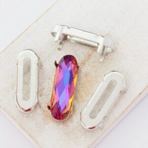 9x27 Claw for Baguette cabochon Platinum-colored x 4 pc(s)