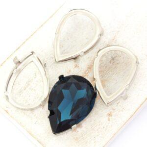 18x25 mm Claw for Pear cabochon Silver-colored x 4 pc(s)