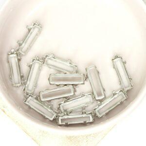 5x15 mm Claw for Princess Baguette Cabochon Silver-colored x 12 pc(s)
