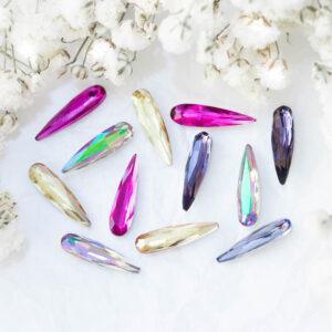 4x15 mm Aurora Fancy raindrop cabochons