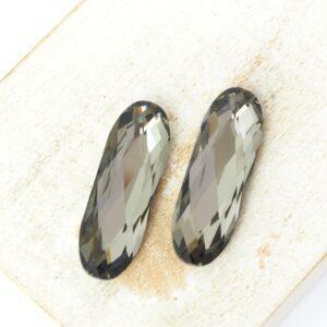 9x27 mm Aurora Fancy Baguette cabochon Black Diamond x 2 pc(s)