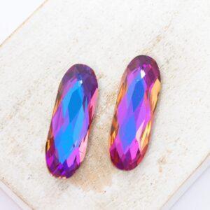 9x27 mm Aurora Fancy Baguette cabochon Violet Blue x 2 pc(s)