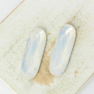 9x27 mm Aurora Fancy Baguette cabochon White Opal x 2 pc(s)
