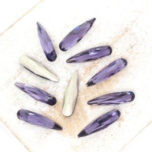 4x15 mm Aurora Fancy Raindrop cabochon Amethyst x 10 pc(s)