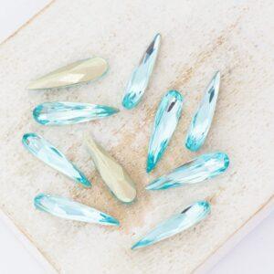 4x15 mm Aurora Fancy Raindrop cabochon Aquamarine x 10 pc(s)