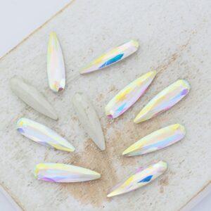 4x15 mm Aurora Fancy Raindrop cabochon Crystal AB x 10 pc(s)
