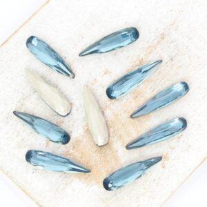 4x15 mm Aurora Fancy Raindrop cabochon Denim Blue x 10 pc(s)