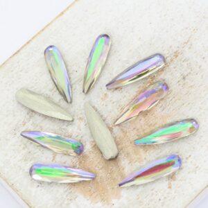 4x15 mm Aurora Fancy Raindrop cabochon Ghost Light x 10 pc(s)