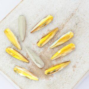 4x15 mm Aurora Fancy Raindrop cabochon Metallic Sunshine x 10 pc(s)