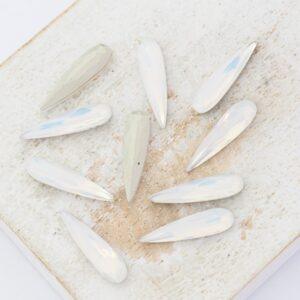 4x15 mm Aurora Fancy Raindrop cabochon White Opal x 10 pc(s)
