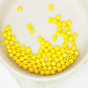 3 mm Fire-polished round beads Luster Opaque Yellow x 100 pc(s)