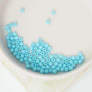 2 mm Round Glass beads Turquoise Light Blue x 100 pc(s)