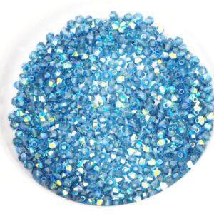 3 mm Preciosa bicone beads Montana AB x 50 pc(s)