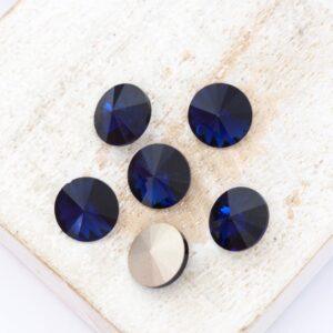 8 mm Preciosa rivoli Dark Indigo x 6 pc(s)